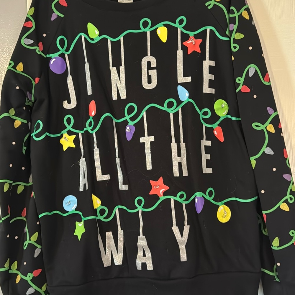 light up Christmas/holiday sweater - “jingle all the way”